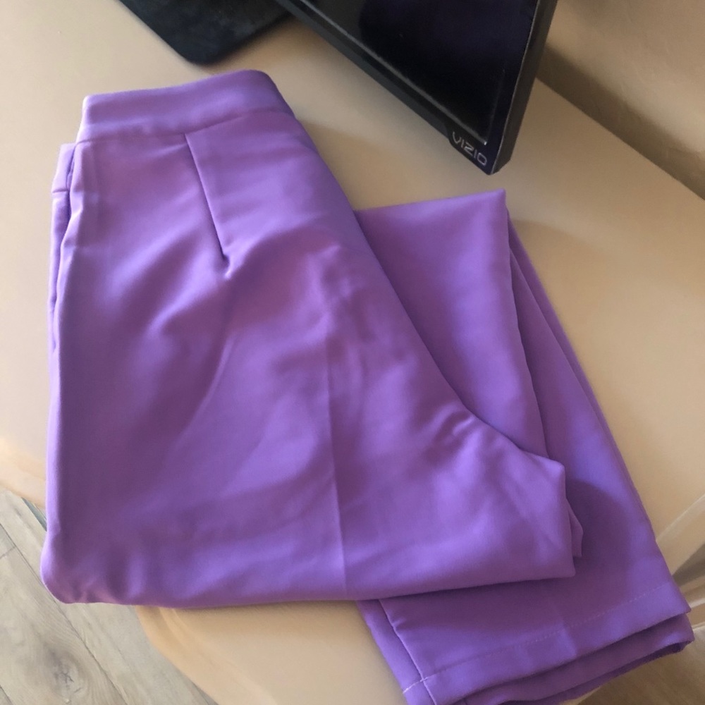 Vibrant Lavender High-waisted Pants
